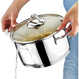 Oms Silindir Süzgeçli Ağızdan Dökme Derin Çelik Tencere 18 Cm 2039 