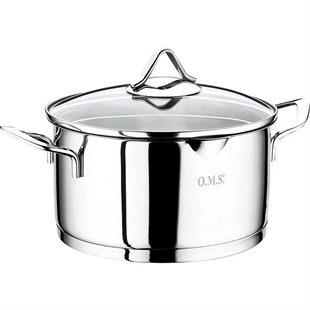 Oms Silindir Süzgeçli Ağızdan Dökme Derin Çelik Tencere 18 Cm 2039 