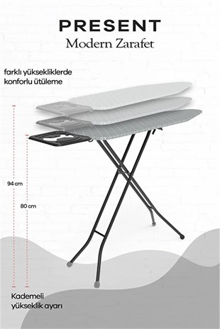 Perilla Present Ütü Masası Perfore Tabla Geniş Ütüleme Alanı 15002 