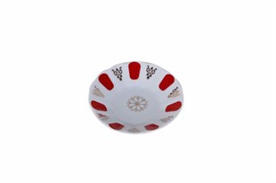 Porland Kahveci Kırmızı Yaldız Porselen Çay Tabağı 11 Cm 