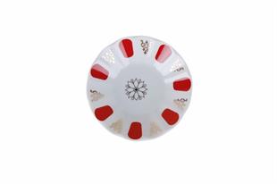 Porland Kahveci Kırmızı Yaldız Porselen Çay Tabağı 11 Cm 