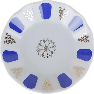 Porland Mavi Yaldız Kahveci Porselen Çay Tabağı 11 Cm 