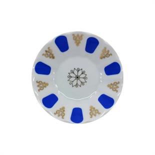 Porland Mavi Yaldız Kahveci Porselen Çay Tabağı 11 Cm 