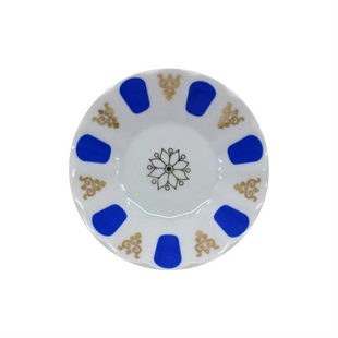 Porland Mavi Yaldız Kahveci Porselen Çay Tabağı 11 Cm 