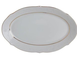 Porland Queen Altın Yaldız Kayık Tabak 24 Cm 