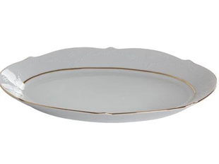 Porland Queen Altın Yaldız Kayık Tabak 24 Cm 