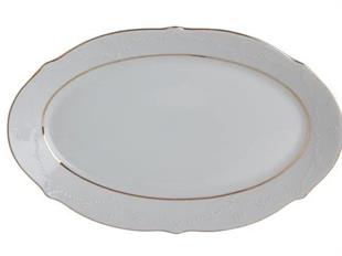 Porland Queen Altın Yaldız Kayık Tabak 24 Cm 