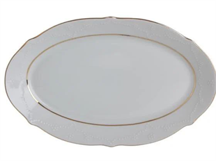 Porland Queen Altın Yaldız Kayık Tabak 24 Cm 