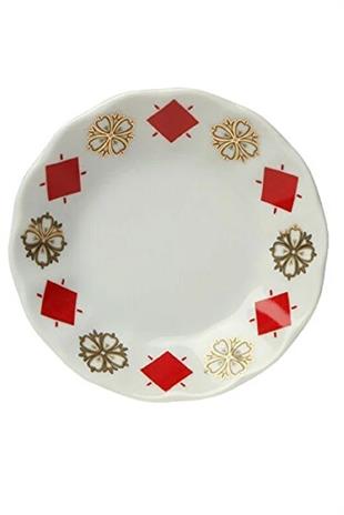 Porland Yonca Kırmızı Porselen Çay Tabağı 11 Cm 