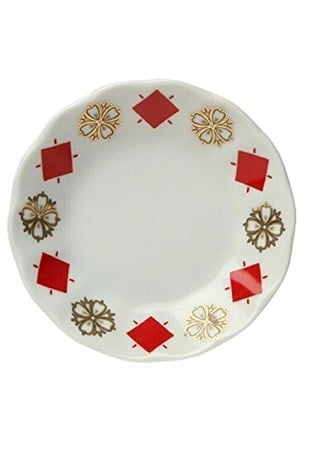 Porland Yonca Kırmızı Porselen Çay Tabağı 11 Cm 