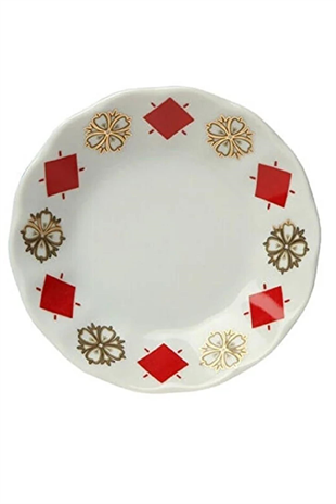 Porland Yonca Kırmızı Porselen Çay Tabağı 11 Cm 