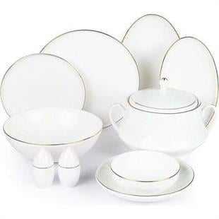 Roy King Gold Thin 55 Parça Bone China Porselen Yemek Takımı Dsn048 