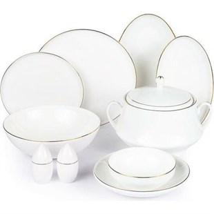 Roy King Gold Thin 55 Parça Bone China Porselen Yemek Takımı Dsn048 