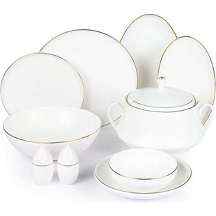 Roy King Gold Thin 55 Parça Bone China Porselen Yemek Takımı Dsn048 