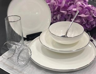 Roy King Silver Thin 55 Parça Bone China Porselen Yemek Takımı Dsn 049 