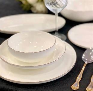 Roy King Silver Thin 55 Parça Bone China Porselen Yemek Takımı Dsn 049 