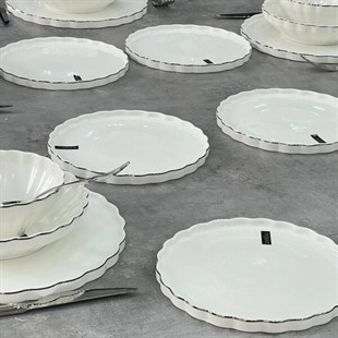 Roy King Twist Silver 24 Parça Porselen Yemek Takımı Hrn018 