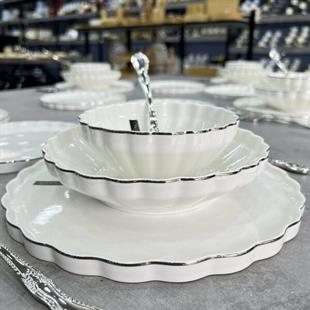 Roy King Twist Silver 24 Parça Porselen Yemek Takımı Hrn018 