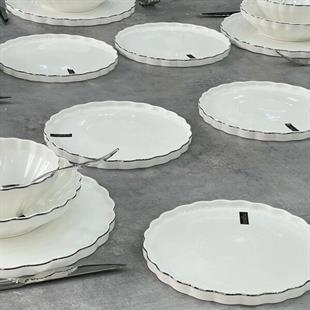 Roy King Twist Silver 24 Parça Porselen Yemek Takımı Hrn018 