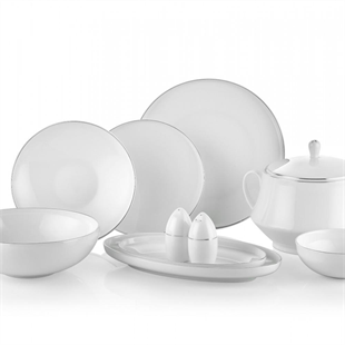 Royal London Bolivia Silver 60 Parça Porselen Yemek Takımı RL01-112 