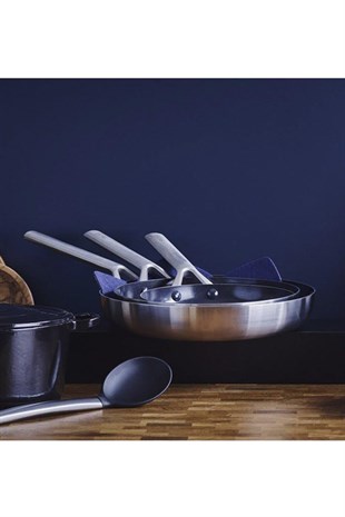 Royal Van Kempen & Begeer 28 cm Fırına Girebilen Seramik Kaplama Cam Kapalı Çelik Wok Tava 