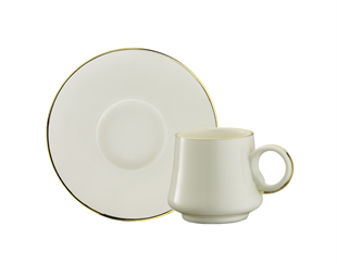 Sandro Moreno 12 Parça 6 Kişilik Duble Kahve Fincanı Seti 1453 Yüzük Line Gold Ar210011 