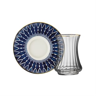 Sandro Moreno 1453 Deep Blue Optik 12 Parça 6 Kişilik Çay Seti 110 Ml Ar263624 