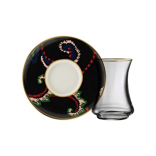 Sandro Moreno 1453 Desen Yağmuru Gold 12 Parça 6 Kişilik Çay Seti 110 Ml Ar211629 