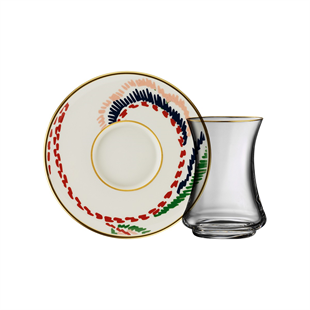 Sandro Moreno 1453 Desen Yağmuru Gold 12 Parça 6 Kişilik Çay Seti 110 Ml Ar211629 