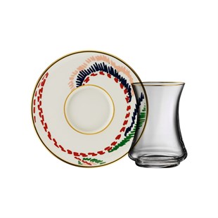 Sandro Moreno 1453 Desen Yağmuru Gold 12 Parça 6 Kişilik Çay Seti 110 Ml Ar211629 