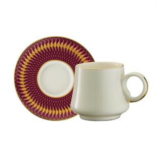 Sandro Moreno 1453 Farfar Double Yüzük Gold 12 Parça 6 Kişilik Kahve Fincan Takımı 120 Ml Ar210110 