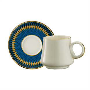 Sandro Moreno 1453 Farfar Double Yüzük Gold 12 Parça 6 Kişilik Kahve Fincan Takımı 120 Ml Ar210110 