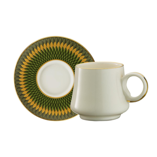 Sandro Moreno 1453 Farfar Double Yüzük Gold 12 Parça 6 Kişilik Kahve Fincan Takımı 120 Ml Ar210110 