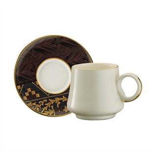 Sandro Moreno 1453 Kariye Double Yüzük Gold 12 Parça 6 Kişilik Kahve Fincan Takımı 120 Ml Ar211377 