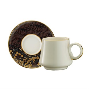 Sandro Moreno 1453 Kariye Double Yüzük Gold 12 Parça 6 Kişilik Kahve Fincan Takımı 120 Ml Ar211377 