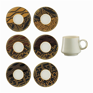 Sandro Moreno 1453 Kariye Double Yüzük Gold 12 Parça 6 Kişilik Kahve Fincan Takımı 120 Ml Ar211377 
