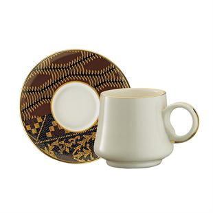 Sandro Moreno 1453 Kariye Double Yüzük Gold 12 Parça 6 Kişilik Kahve Fincan Takımı 120 Ml Ar211377 