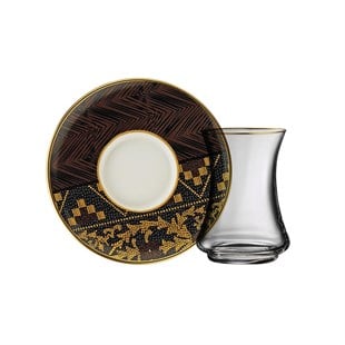 Sandro Moreno 1453 Kariye Gold 12 Parça 6 Kişilik Çay Seti 110 Ml Ar211445 