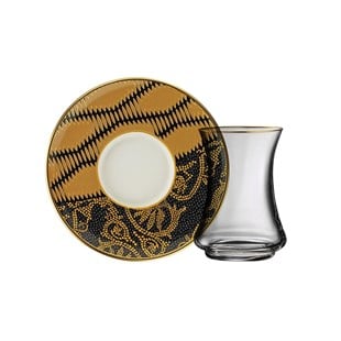 Sandro Moreno 1453 Kariye Gold 12 Parça 6 Kişilik Çay Seti 110 Ml Ar211445 