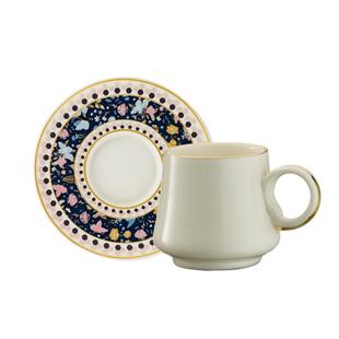 Sandro Moreno 1453 Potpuri Double Yüzük Gold 12 Parça 6 Kişilik Kahve Fincan Takımı 120 Ml Ar210653 