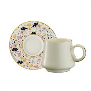 Sandro Moreno 1453 Potpuri Double Yüzük Gold 12 Parça 6 Kişilik Kahve Fincan Takımı 120 Ml Ar210653 