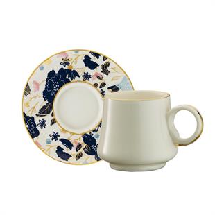 Sandro Moreno 1453 Potpuri Double Yüzük Gold 12 Parça 6 Kişilik Kahve Fincan Takımı 120 Ml Ar210653 