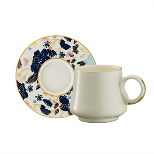 Sandro Moreno 1453 Potpuri Double Yüzük Gold 12 Parça 6 Kişilik Kahve Fincan Takımı 120 Ml Ar210653 