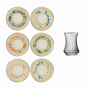 Sandro Moreno 1453 Şal Optik 12 Parça 6 Kişilik Çay Seti 110 Ml Ar263747 