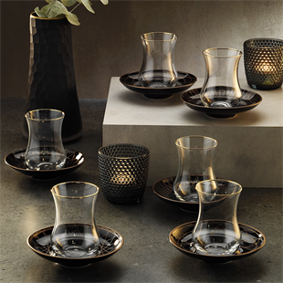 Sandro Moreno 1898 Davinci Siyah 12 Parça 6 Kişilik Çay Seti 150 Ml Ar212442 