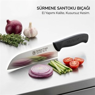 Santoku Aşçı Şef Bıçağı Orjinal Sürmene Kesim Bıçak Paslanmaz Çelik Profesyonel Günlük Sürbisa 61195 