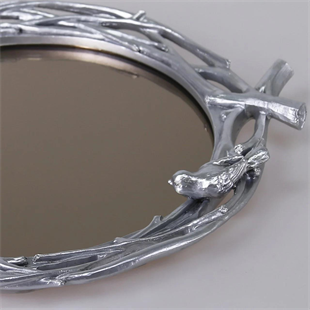 Selim Mavera Aynalı Tepsi Gümüş 113GMS11RS 