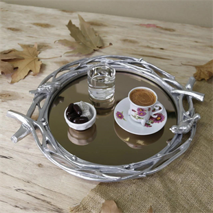 Selim Mavera Aynalı Tepsi Gümüş 113GMS11RS 