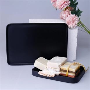 Selim Victoria Dikdörtgen Tepsi Büyük Siyah 127SYH11RS 