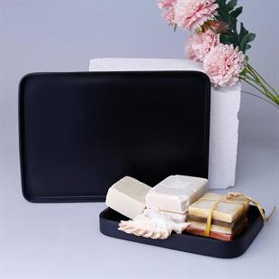 Selim Victoria Dikdörtgen Tepsi Küçük Siyah 128SYH11RS 